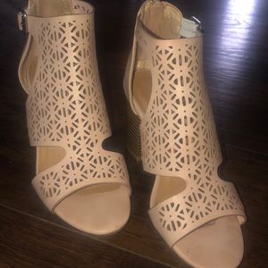 Blush block heel sandal